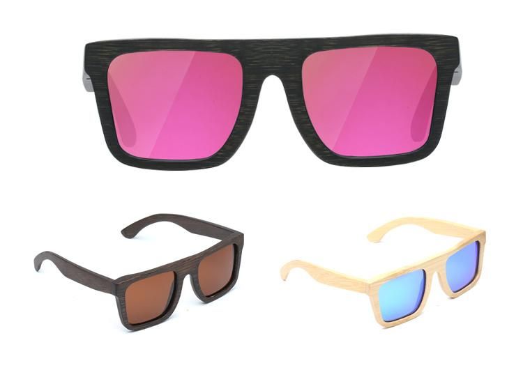 Private Label Solid Wood Eye Wooden Bamboo Sun Glasses