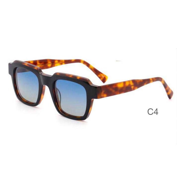 New Arriving Outdoor Square Customized Logo Sun Glasses Polarized Acetate Sunglasses for Unisex