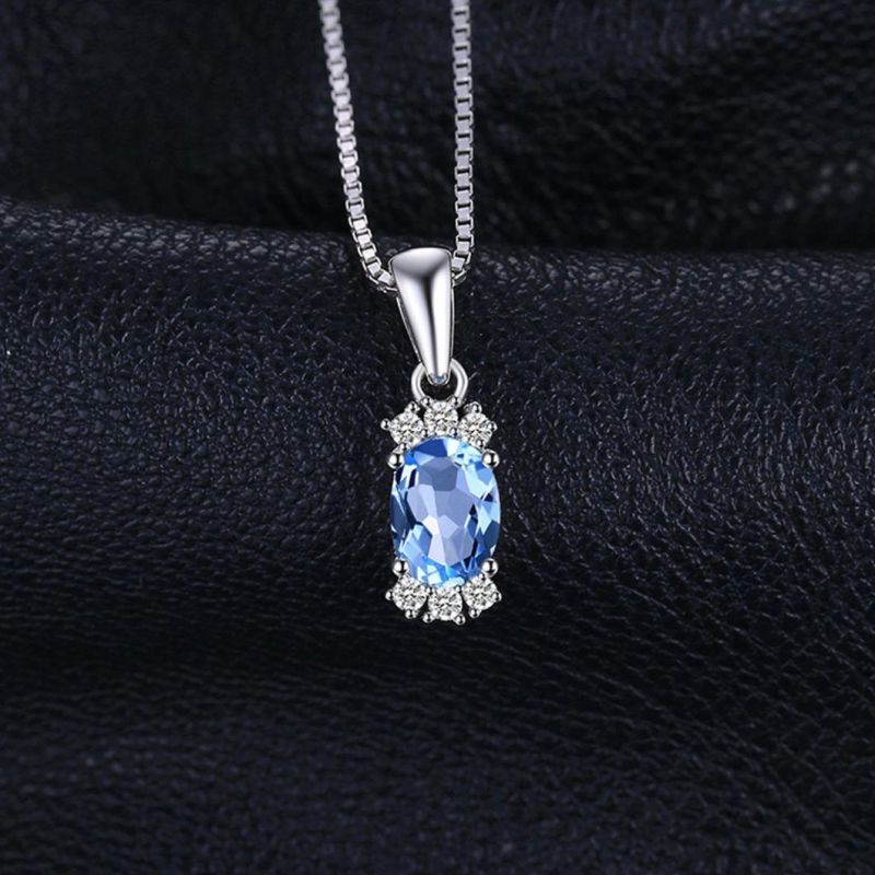 925 Sterling Silver Jewelry Lovely Gemstone Topaz Pendant for Women Wholesale