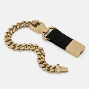Custom Logo Name Engraved Blank Metal Clasp Nylon Stainless Steel Link Chain Bracelet