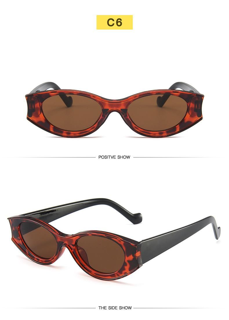 Modern Contrasting Sunglasses Female Personality Concave Frame Oval Sunglasses