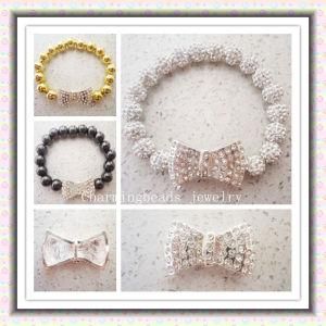 Stone Charms Bracelet, Crystal Bow Charms, Jewelry Clay Bracelet