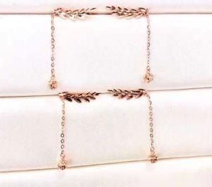 18K Yellow Gold Fine Leaf Earring