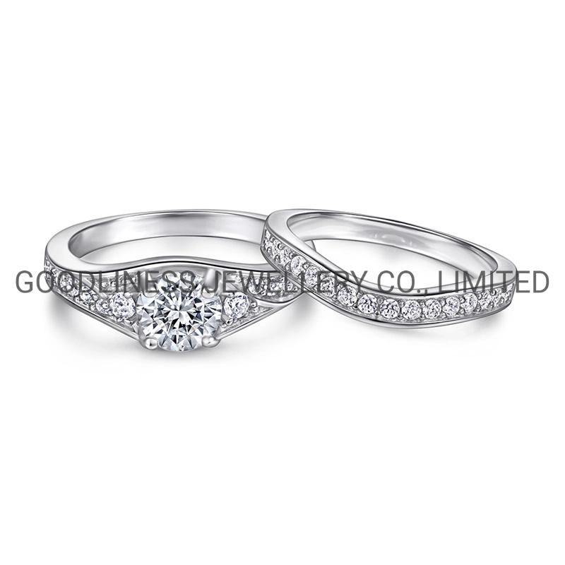 Luxury Bridal Anniversary Proposal Silver Women Wedding Rings for Her