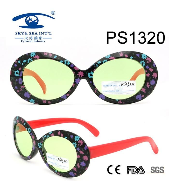 Fashionable Large Frame Colorful Kid Plastic Sunglasses (PS1320)