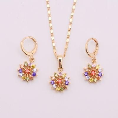 Fashion Wholesale Costume Imitation Gold Silver Stainless Steel Charm Jewelry with Earring Sets Pendant Necklace
