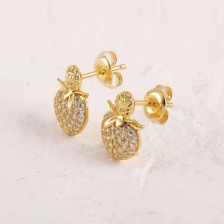 925 Silver Fashion Accessories Shining Cubic Zirconia Moissanite Lab Diamond Gold Plated Factory Wholesale Fashion Jewelry Jewellery Earrings