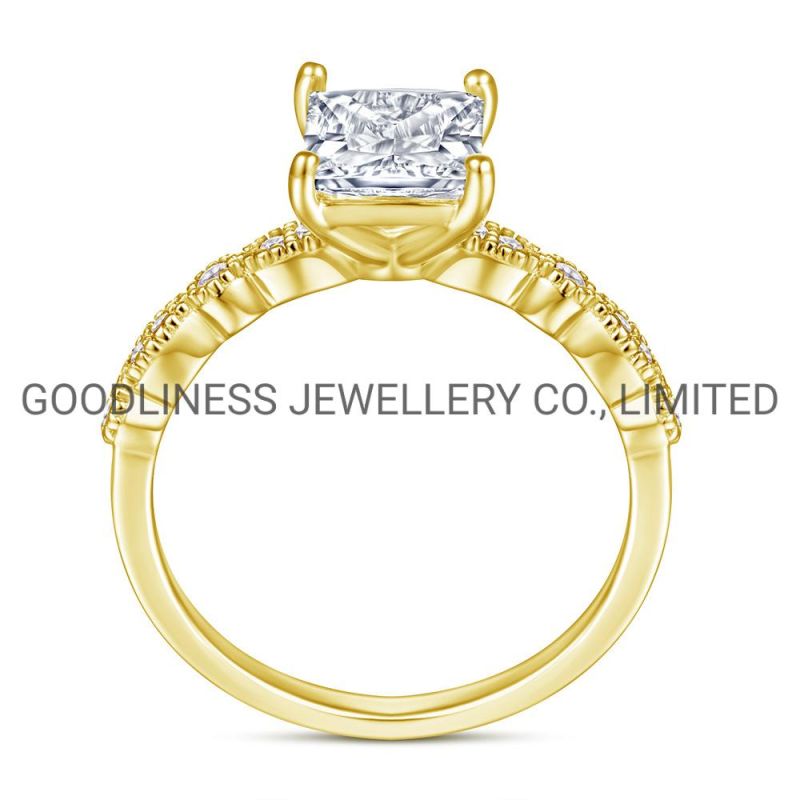 Silver Infinity Gold Plated Wedding Engagement Diamond Rings for Women