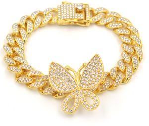 22K Wholesale Jewelry Hit Fashion Design Hip Hop Butterfly Bracelet Gold Jewelries Set 14K Gold Bracelet