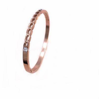 Hollow Bracelet for Woman 316L Stainless Steel Plated Rose Gold Bracelet