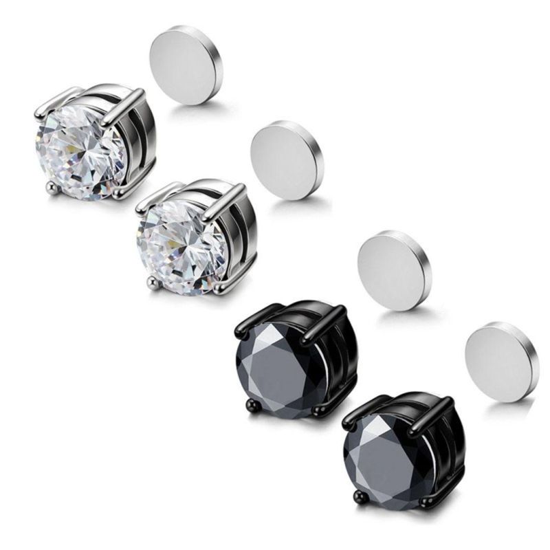 Factory Wholesale Fashion Earrings Hot Selling Magnet Zircon Ear Clip Ear Stud Color Zircon Ear Stud Er3985