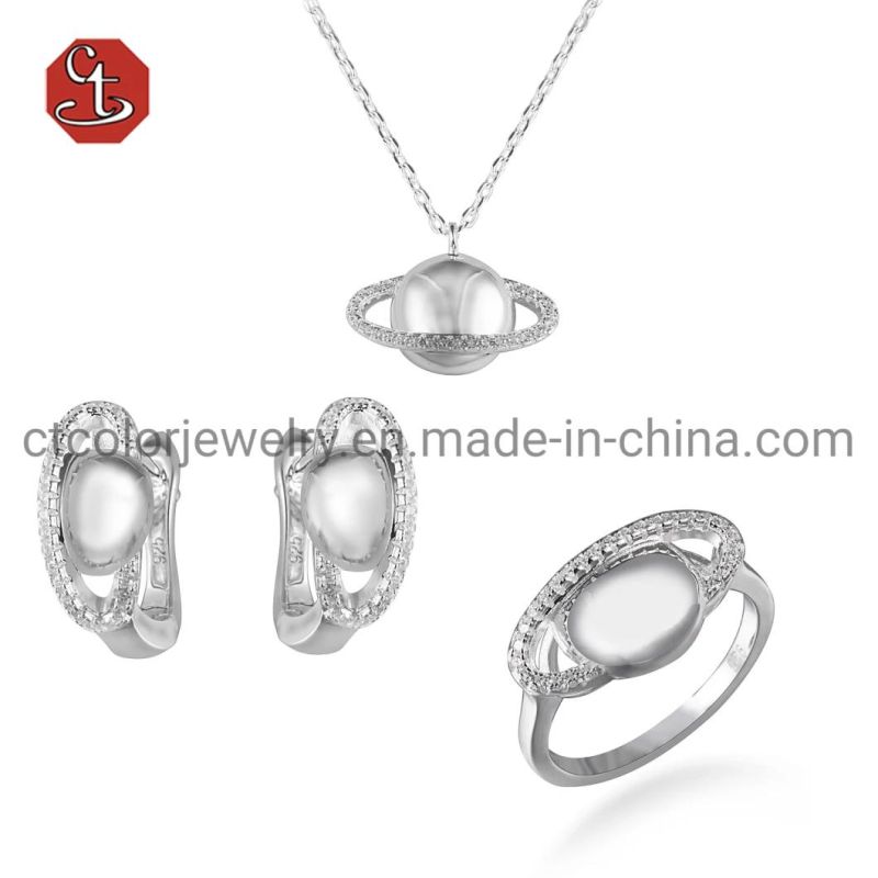 Fashion Jewelry Eternity Planet Pendant Korean Version Silver Necklace