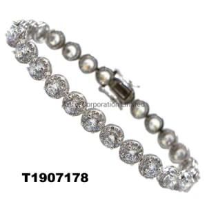 Wholesale Fashion Jewelry Silver Jewelry Bracelet with Cubic Zircon