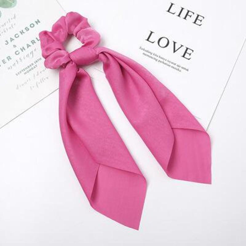 Wholesale Custom Fashion Elastic Color Tie Long Hair Scrunchies for Women