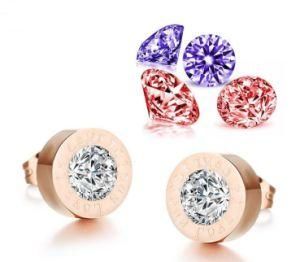 Detachable Earrings for Women Rose Gold Stud Earrings with Different Colors Crystals Fashion Jewelry