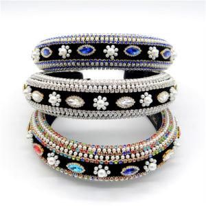 National Style Luxury Handmade Beaded Headband Colorful Bridal Wedding Hairband