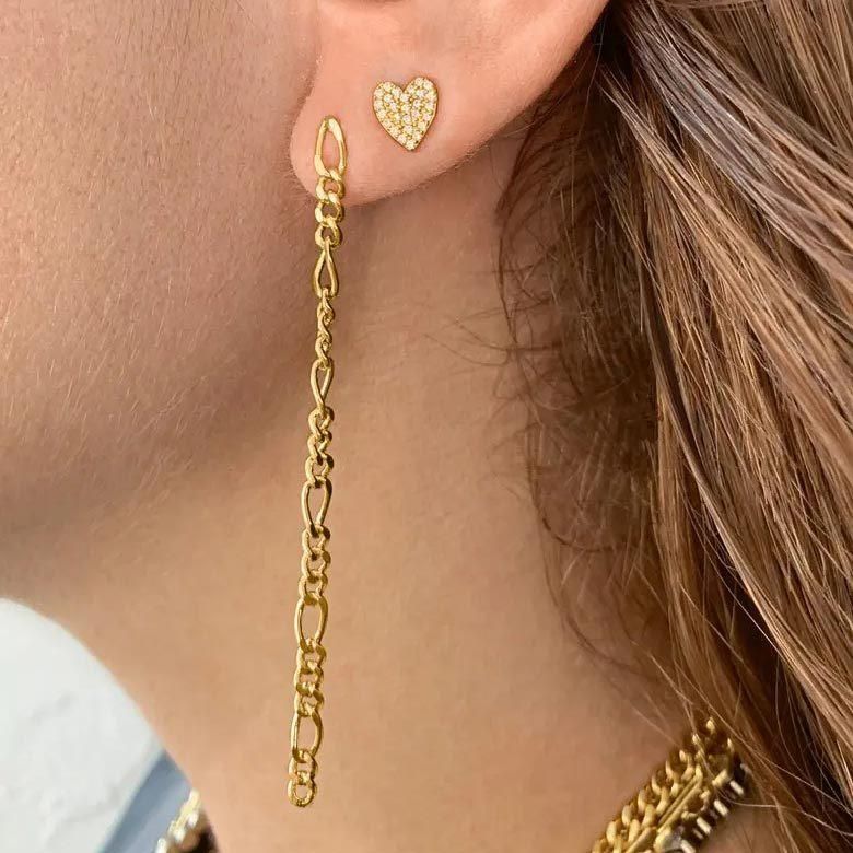 Manufacturer Custom Earring High Quality Non Tarnish Gold Jewelry Gold Plated Stainless Steel Long Link Chain Earring