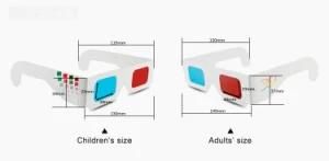 New Style 3D Glasses for Women and Men Red Blue 3D Paper Glasses