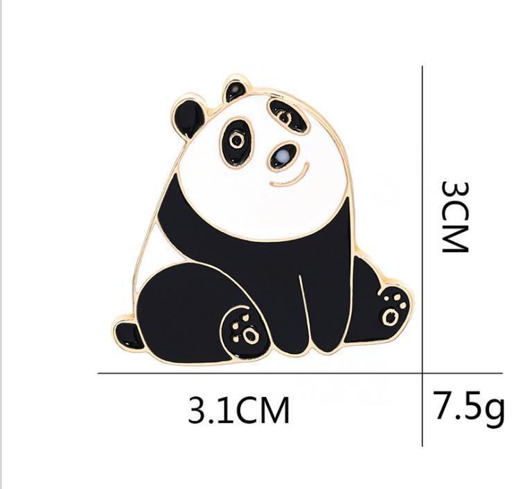 Cartoon Cute Sitting Cute Little Panda Brooch Cowboy Brooch