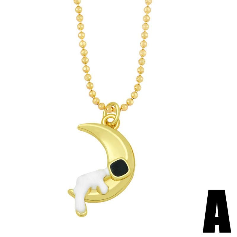 Cross-Border Hot-Selling Accessories Fashion Moon Astronaut Necklace