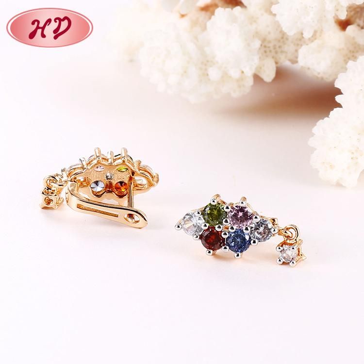 Fashion Costume Women Jewelry 14K 18K Gold Plated Imitation CZ Pearl Hoop Huggie Earring