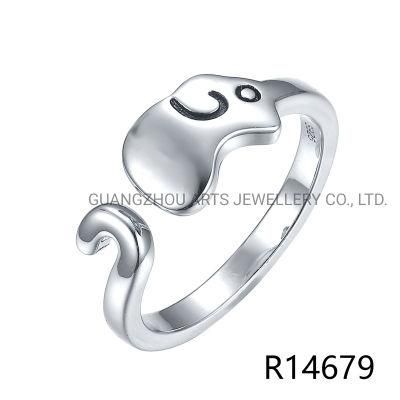 Korean Creative Elephant Animal 925 Sterling Silver Opening Ring
