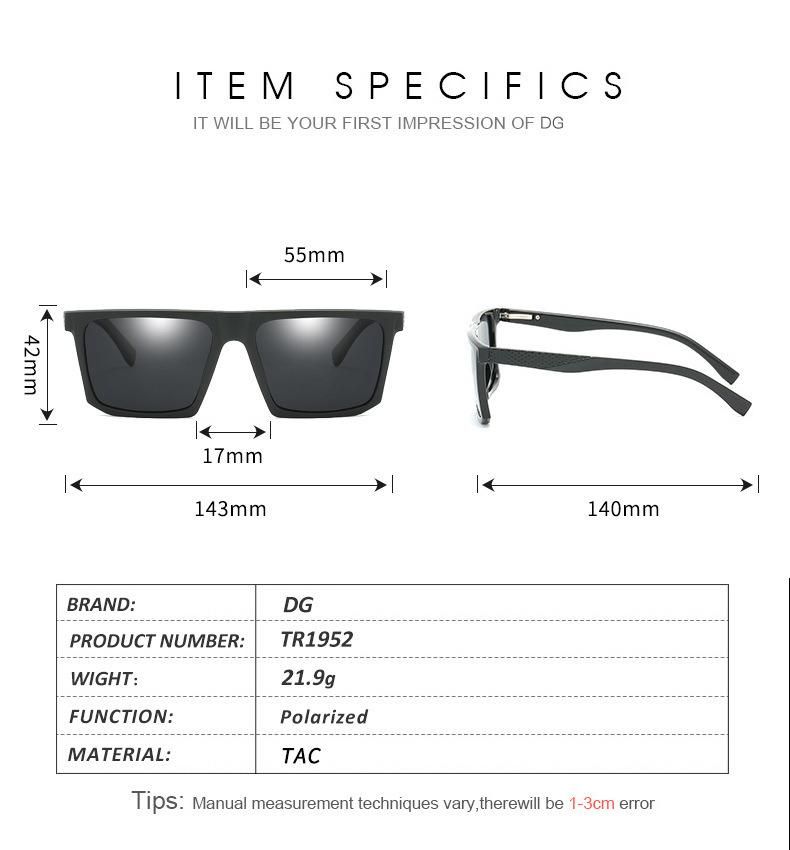 Alloy Frame One-Piece Anti UV Polarized Lens Tr90 Flexible Temple Fashion Sunglasses