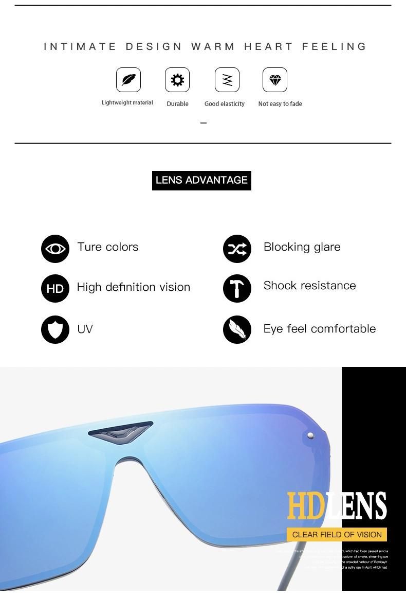 One-Piece Large Frame Sunglasses Female Gradient Color Ocean Film Aviator Sunglasses