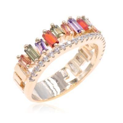 Wholesale Colored Zircon Luxury Ladies Fashion Rings