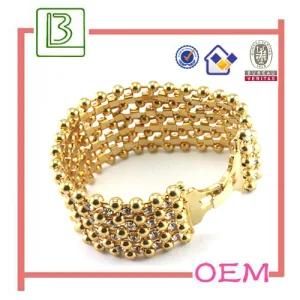 Fashion Shining Crystal Personalized Gold Bracelet (BS090)