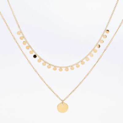 Fashion Jewellery Necklace for Lady 18K /14kgold Plated Custom Jewel with Round Pendant