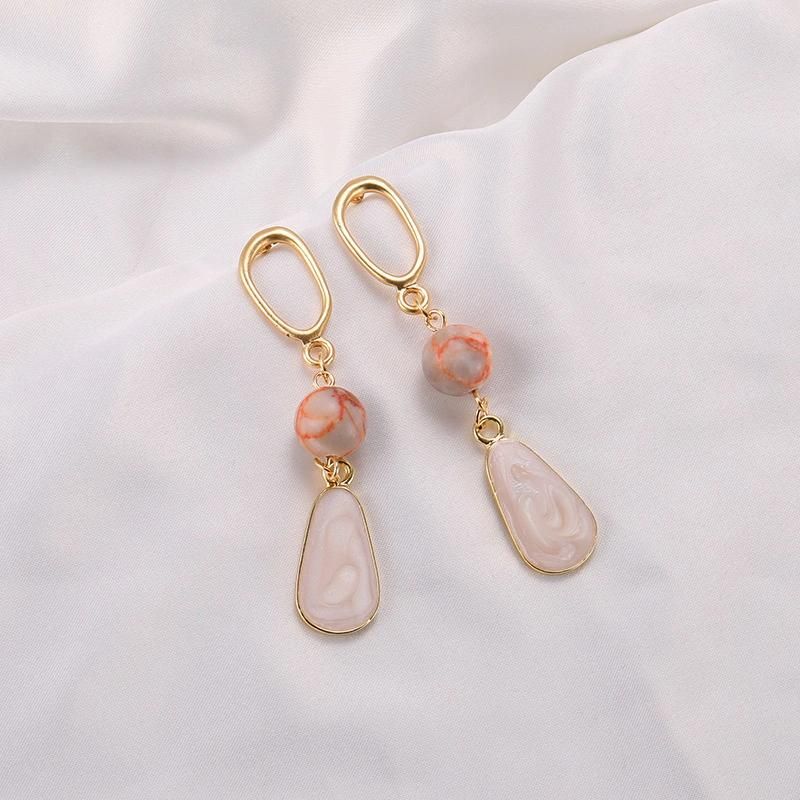 Korean Version Natural Shell Earrings Geometric Matte Clip Earrings