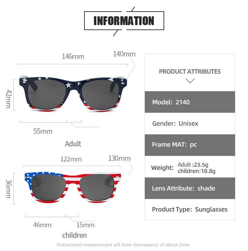 2021 Flag Pattern Cheap Classic Men PC Brand UV400 OEM Driving Fashion Sunglasses 2022 with Plastic Hinge