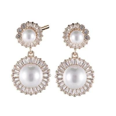 925 Silver Pearl Drop Earring with Gold Plating