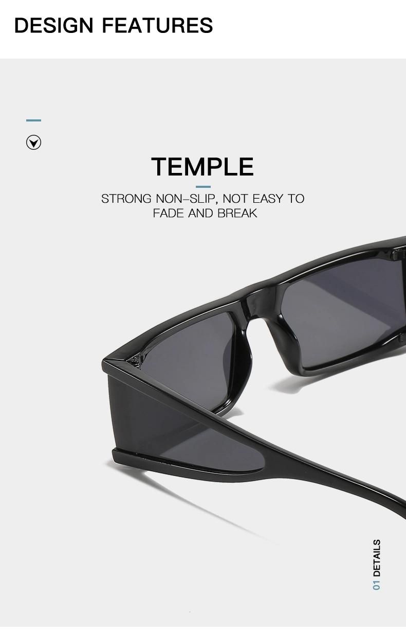 Punk Sunglasses Temples with Square Personality Sunglasses Net Celebrity Street Photography Cross-Border Glasses