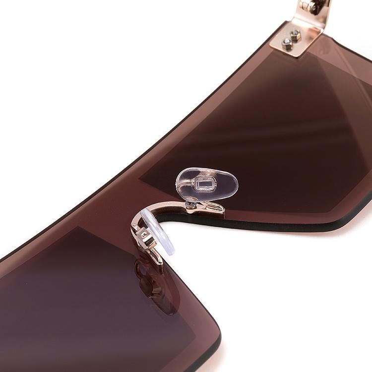2022 Hot Selling Rimless One Piece Metal Sunglasses