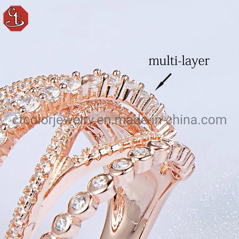Best jewellery online 925 silver rose plated 4A zircon Ring