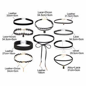 New Gothic Tattoo Leather Choker Necklaces for Women Hollow