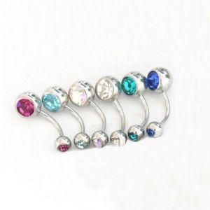 Attractive New Stripes Steel Ball Cute Navel Belly Button Ring Bar Body Piercing
