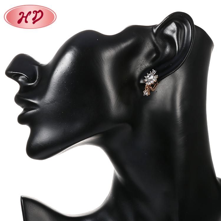 Costume Fashion Jewelry Women 14K 18K Gold Plated Imitation Hoop Huggie Earring with CZ Pearl