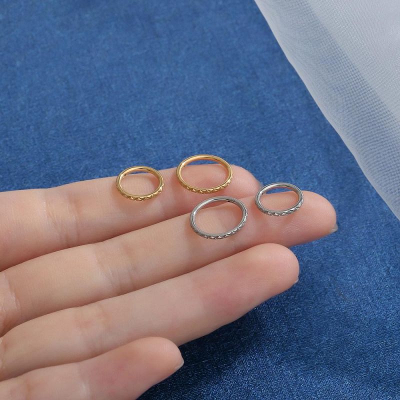 Hinged Segment Clicker-Titanium Nose Rings Hoop 16g 6mm to 12mm Body Piercing Jewelry