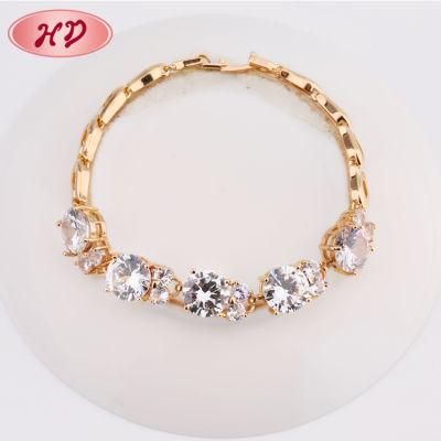 Fashion 14K 18K Rose Gold Diamond Bracelet Jewellery with Gemstone