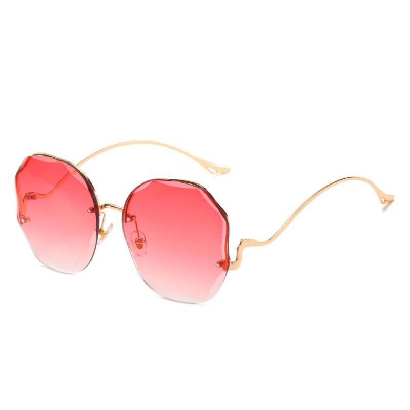 2020 Ready Made Round Rimless Trendy Women Fashion Sunglasses