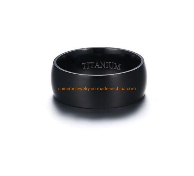 Factory Wholesale Fashion Jewelry Men Rings Solid Titanium Jewelry Fashion Men′s Rings Classic Black Titanium Rings Tr1996