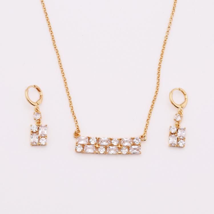 Costume Wholesale Fashion Imitation Gold Silver Stainless Steel Charm Earring Sets Necklace Pendant Jewelry