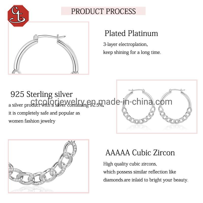 high quality white 5A cubic zirconia fashion jewelry earrings