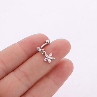 Stainless Steel Earring Studs with Pendant Body Piercing Jewelry