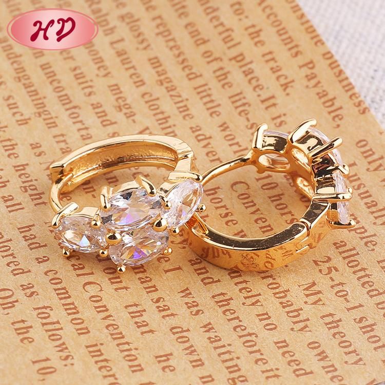 2020 HD Simple Multicolor Color Gold Earring Designs Jewelry with Zircon