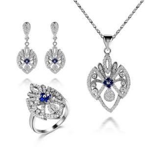 Elegant Fashion Lady Solid 925 Sterling Silver Jewellery Set