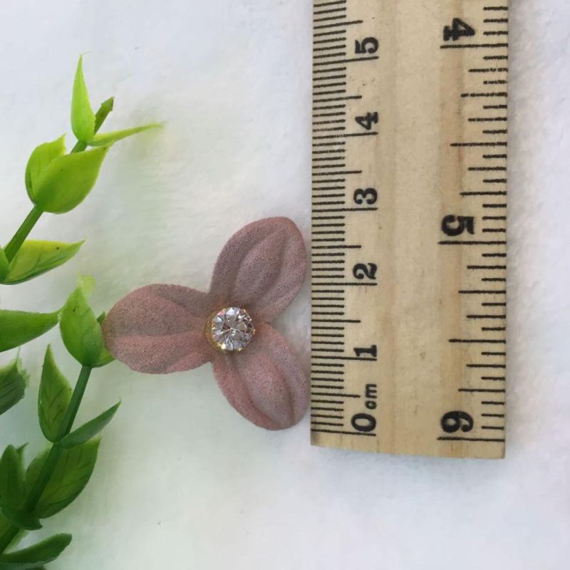 Fashion Fabric Ornament Mini Artificial Petal Flowers with Rhinestones